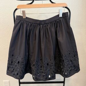 Moschino Black Mini Skirt with Floral Cutouts